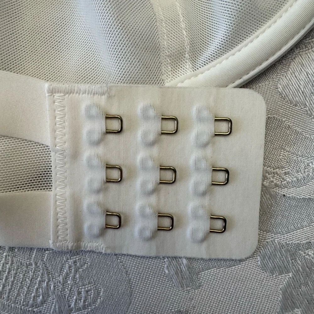 CUUP Bra 44C The Balconette Underwire Unlined Sheer Sexy‎ White Sexy
